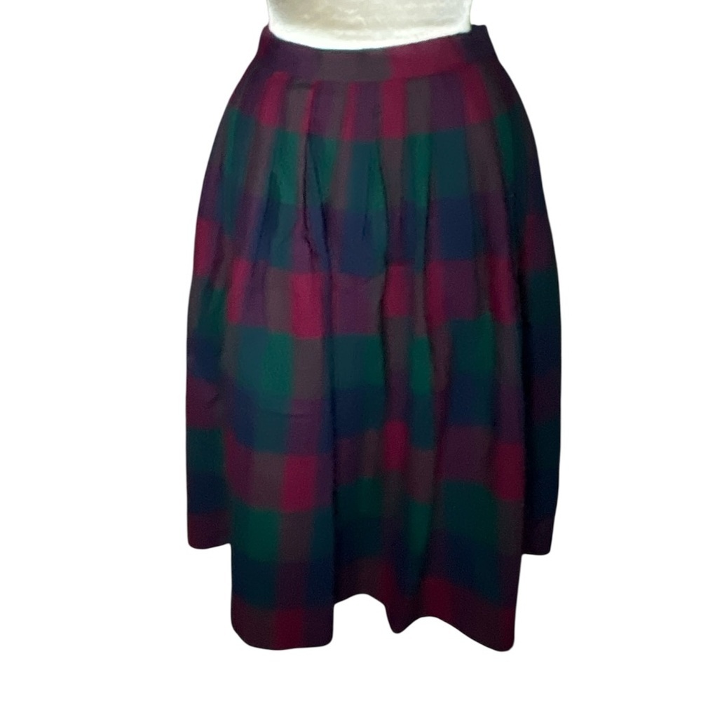 David Brooks vintage Plaid A-Line Skirt - 100% pure wool 8